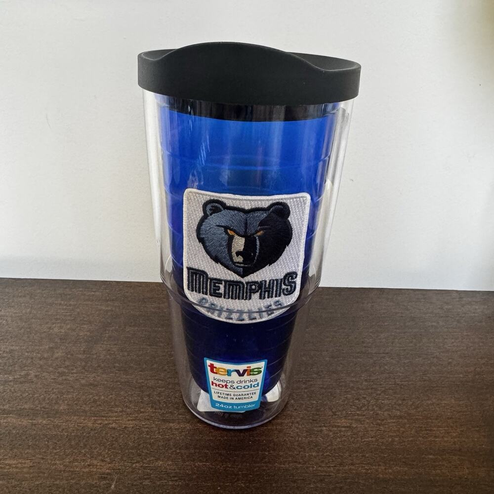 Tervis Tumbler Memphis Grizzlies 24 oz Color Tumbler Travel Lid NBA Made USA NEW